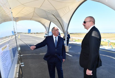 İlham Əliyev ödənişli yeni avtomobil yolunun açılışında iştirak etdi