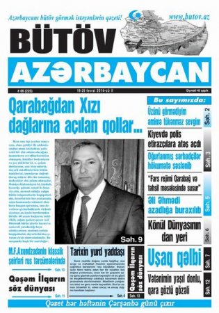 "Bütöv Azərbaycan" qəzetinin bu həftəki buraxılışı