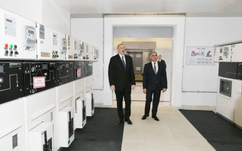 Prezident İlham Əliyev yenidən qurulan “Beyləqan-1” yarımstansiyasının açılışında iştirak edib