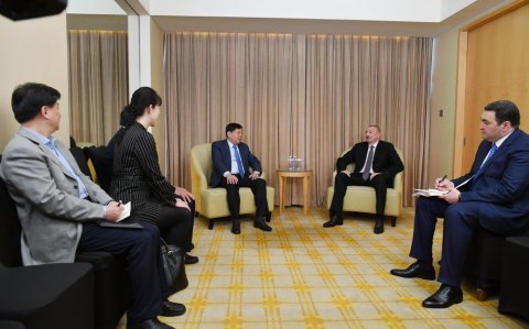 Prezident İlham Əliyev Pekində “CETC International” Korporasiyasının baş direktoru ilə görüşüb