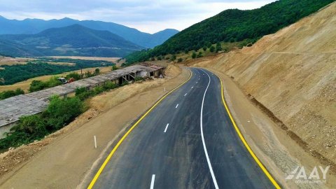 Laçın şəhərinə daxil olmadan yeni avtomobil yolunun tikintisi yekunlaşıb - FOTOLAR