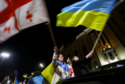Ukraynadan gürcü etirazçılara dəstək