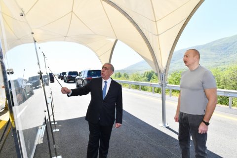 Prezident Şükürbəyli-Cəbrayıl-Hadrut avtomobil yolunun açılışında iştirak etdi