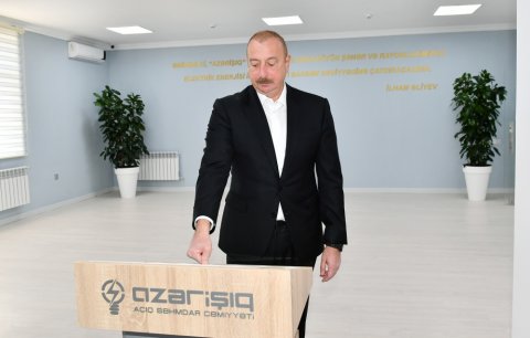 Prezident Şuşada “Azərişıq” ASC-nin açılışında iştirak etdi