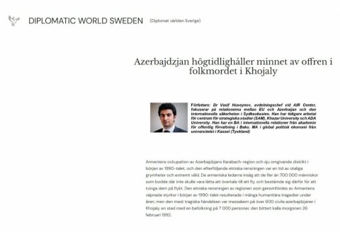 Xocalı soyqırımı İsveç mediasında