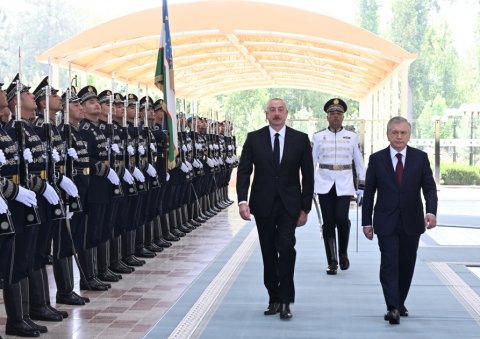 Özbəkistanda İlham Əliyevin rəsmi qarşılanma mərasimi - FOTO