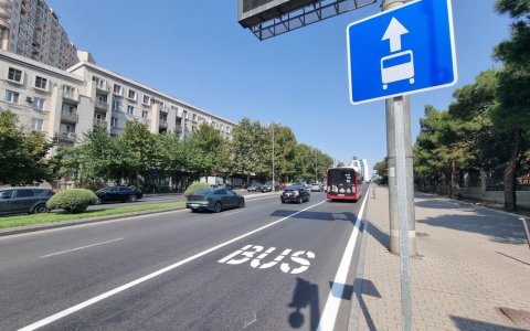 Tbilisi prospektində xüsusi hərəkət zolağı təşkil edilir