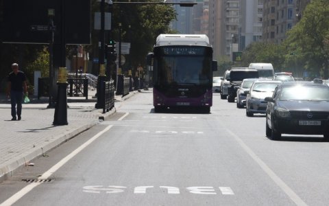 Daha bir prospektdə avtobus zolağı çəkildi