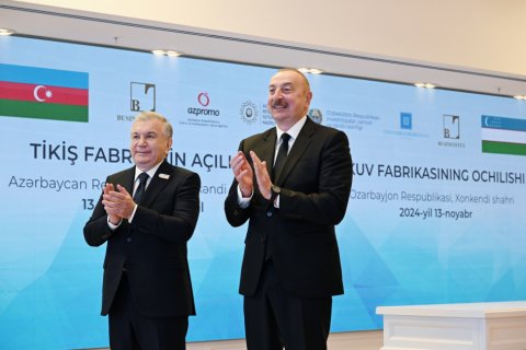 Prezidentlərin iştirakı ilə Xankəndidə fabrik açıldı - FOTO