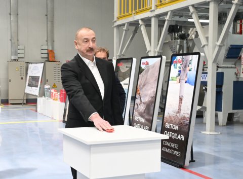 Prezident Sumqayıt Kimya Sənaye Parkında açılışlar etdi - FOTO