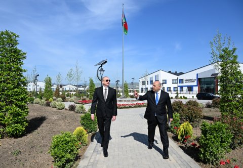 Prezident Kəngərli kəndinin birinci mərhələsinin açılışında - FOTO