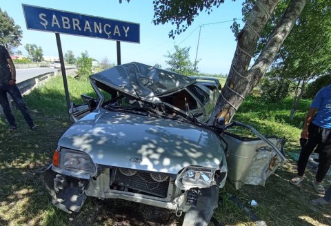 Şabranda maşın ağaca çırpıldı - 2 qardaş öldü