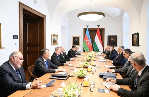 İlham Əliyevin Macarıstan lideri ilə geniş tərkibdə görüşü - FOTO