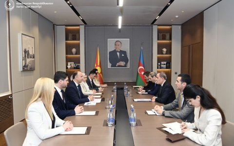Ceyhun Bayramov Şimali Makedoniya Assambleyasının sədrini qəbul edib