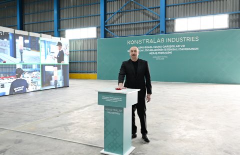 Prezident Goranboyda istehsal müəssisəsinin açılışında - FOTO