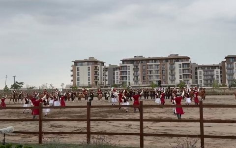 Liderlər Ağdamda Qarabağ atlarının Zəfər şousunu izlədi