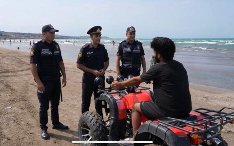 Polis çimərliklərdə tədbirləri davam etdirir - VİDEO