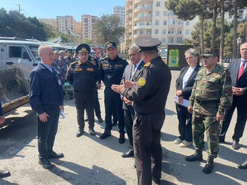 FHN-in Sumqayıt Regional Mərkəzi nümunəvi mülki müdafiə məşqi təşkil edib