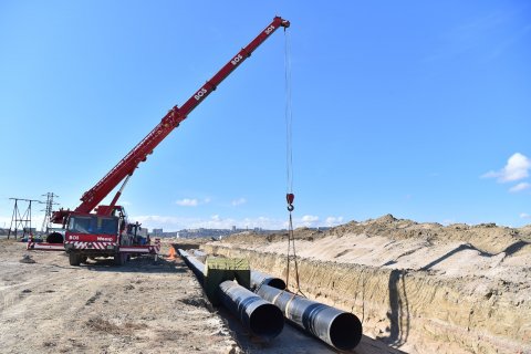 Zığ-Hövsan kanalizasiya kollektoru tikilir - VİDEO