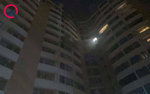 Nərimanovda bina yanır