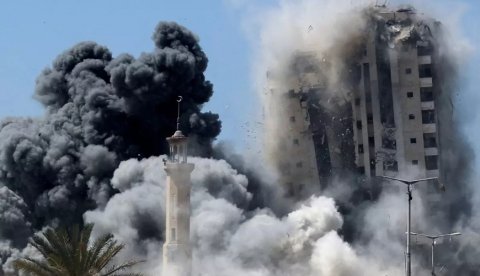 Qəzzada dəhşətli fırtına - 22 bina uçdu