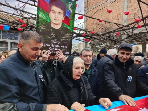 Şəhid Şahin Kərimov Mingəçevirdə dəfn edildi
