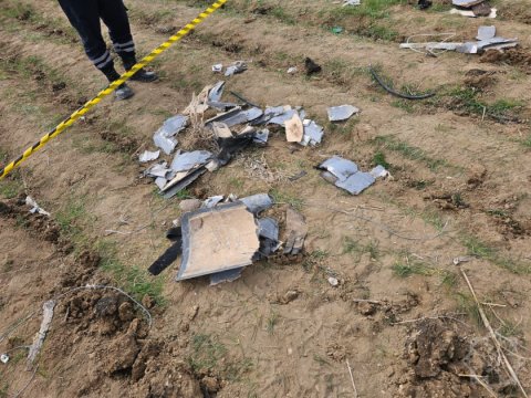 Naxçıvanda məktəb yaxınlığına düşən dronun qalıqları - FOTO