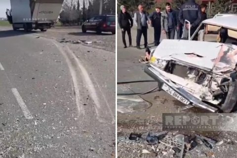Salyanda minik və yük avtomobili toqquşub, xəsarət alanlar var
