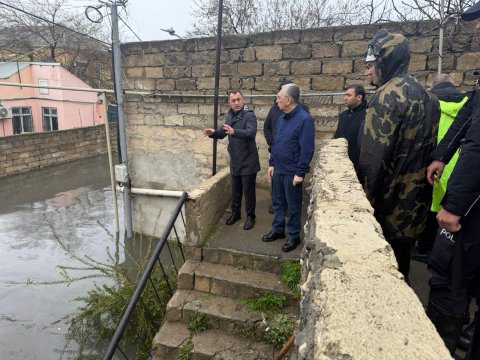 Keşlədə yağışların yaratdığı fəsadlar aradan qaldırılır